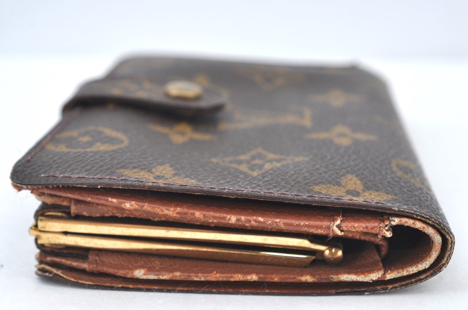 Auth Louis Vuitton Monogram Porte Monnaie Billets Viennois M61663 Wallet K8407