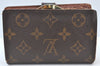 Auth Louis Vuitton Monogram Porte Monnaie Billets Viennois M61663 Wallet K8409