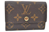 Authentic Louis Vuitton Monogram Porte Monnaie Plat Coin Purse M61930 LV K8410