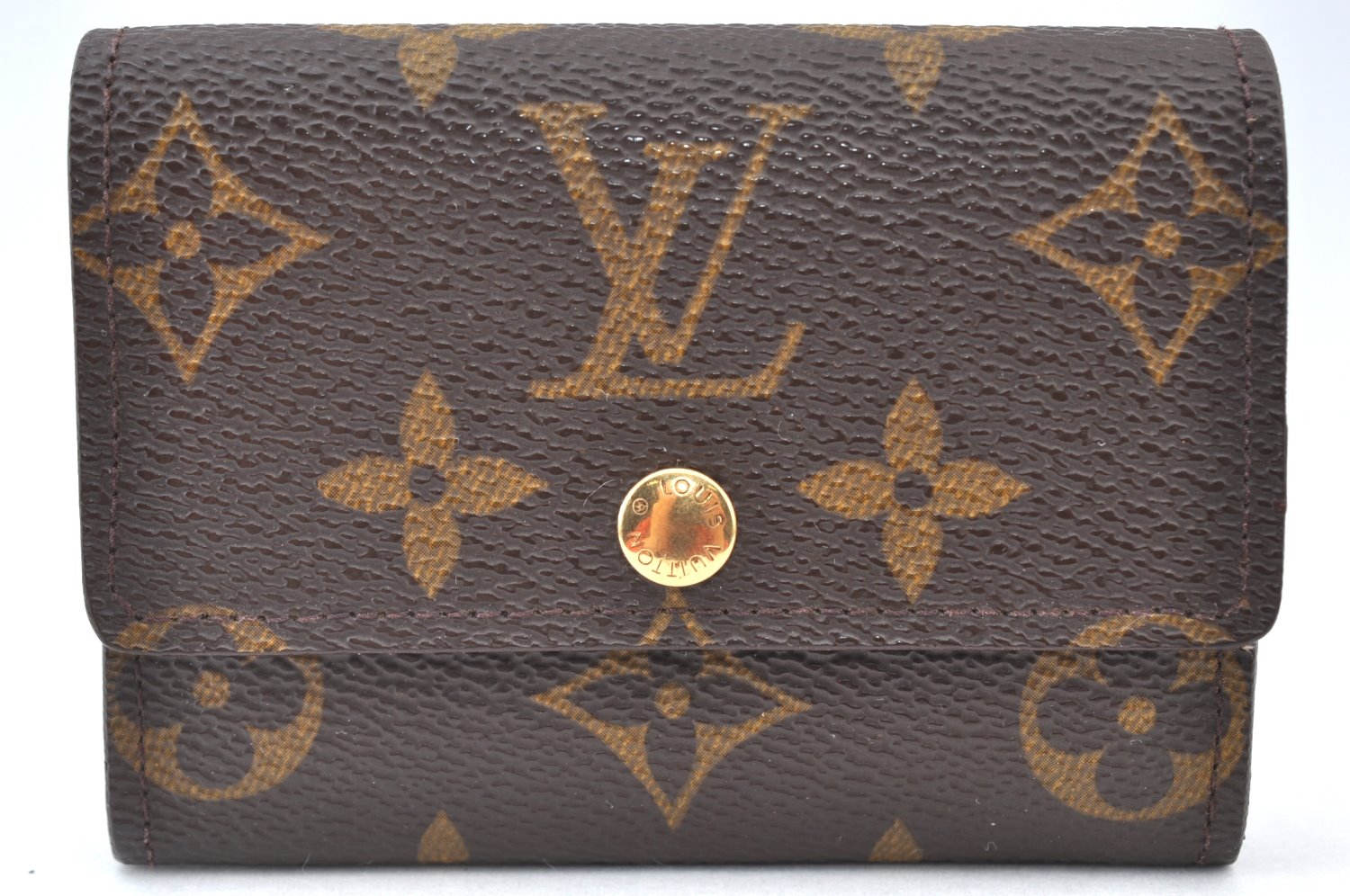 Authentic Louis Vuitton Monogram Porte Monnaie Plat Coin Purse M61930 LV K8410