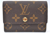Authentic Louis Vuitton Monogram Porte Monnaie Plat Coin Purse M61930 LV K8410