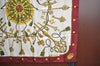 Authentic HERMES Carre 90 Scarf "LES CLES" Silk Bordeaux Red K8411