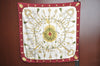 Authentic HERMES Carre 90 Scarf "LES CLES" Silk Bordeaux Red K8411
