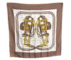 Authentic HERMES Carre 90 Scarf "BRIDES de GALA par" Silk Brown K8417