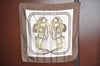 Authentic HERMES Carre 90 Scarf "BRIDES de GALA par" Silk Brown K8417