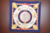 Authentic HERMES Carre 90 Scarf "CHEVAUX DE TRAIT" Silk Blue K8421