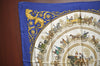 Authentic HERMES Carre 90 Scarf "LA PROMENADE DE LONGCHAMPS" Silk Blue K8422