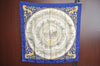 Authentic HERMES Carre 90 Scarf "LA PROMENADE DE LONGCHAMPS" Silk Blue K8422