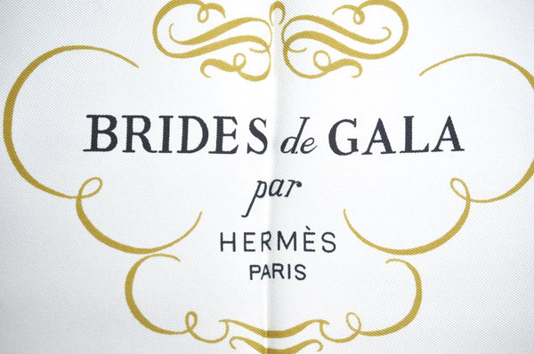 Authentic HERMES Carre 90 Scarf "BRIDES de GALA par" Silk Red Box K8424