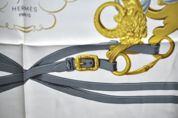 Authentic HERMES Carre 90 Scarf "BRIDES de GALA par" Silk Red Box K8424