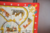 Authentic HERMES Carre 90 Scarf "Plumes et Grelots" Silk Red K8425