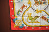 Authentic HERMES Carre 90 Scarf "Plumes et Grelots" Silk Red K8425
