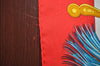 Authentic HERMES Carre 90 Scarf "Plumes et Grelots" Silk Red K8425