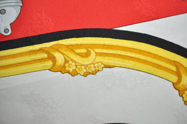 Authentic HERMES Carre 90 Scarf "Plumes et Grelots" Silk Red K8425