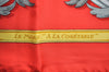 Authentic HERMES Carre 90 Scarf "LE MORS A LA CONETABLE" Silk Red K8426