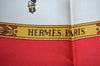 Authentic HERMES Carre 90 Scarf "LA PROMENADE DE LONGCHAMPS" Silk Red Box K8427