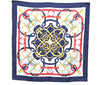 Authentic HERMES Carre 90 Scarf "Eperon d’or" Silk Navy K8429