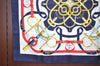 Authentic HERMES Carre 90 Scarf "Eperon d’or" Silk Navy K8429