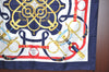 Authentic HERMES Carre 90 Scarf "Eperon d’or" Silk Navy K8429