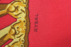 Authentic HERMES Carre 90 Scarf "LES CAVALIERES D'OR" Silk Red K8431