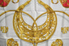 Authentic HERMES Carre 90 Scarf "LES CAVALIERES D'OR" Silk Red K8431