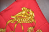 Authentic HERMES Carre 90 Scarf "LES CAVALIERES D'OR" Silk Red K8431