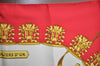 Authentic HERMES Carre 90 Scarf "LES CAVALIERES D'OR" Silk Red K8431