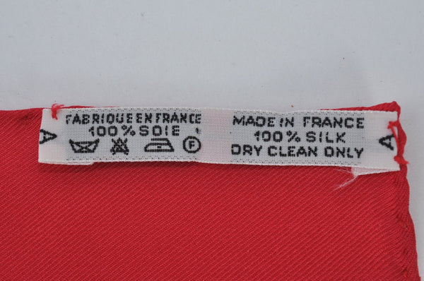 Authentic HERMES Carre 90 Scarf "LES CAVALIERES D'OR" Silk Red K8431