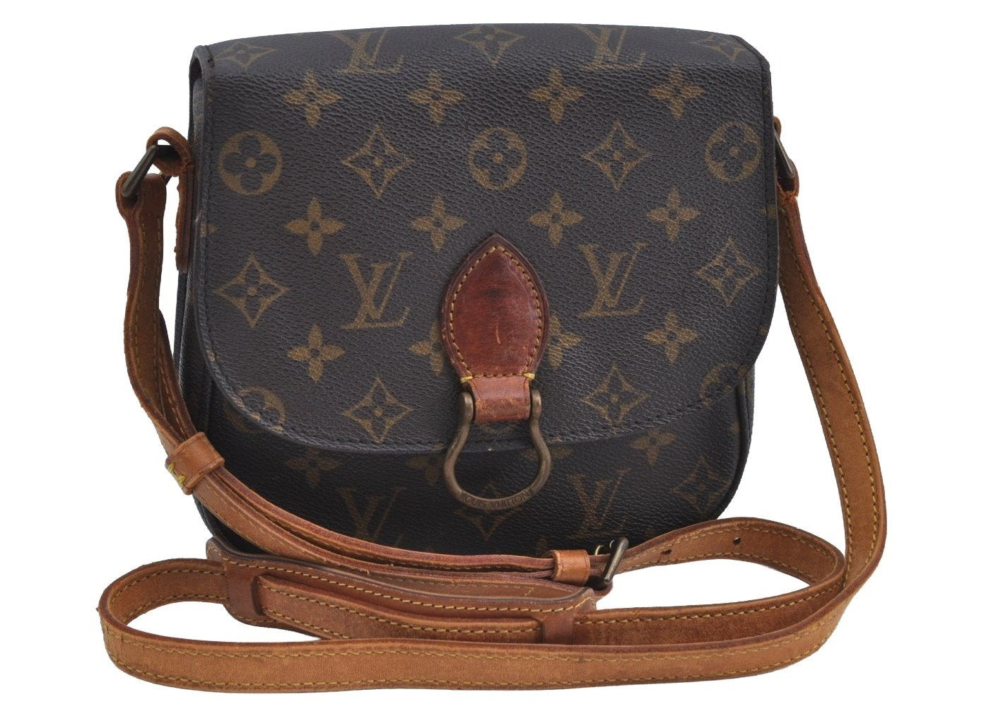Auth Louis Vuitton Monogram Saint Cloud MM M51243 Shoulder Cross Bag Junk K8435
