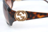 Authentic GUCCI Interlocking Sunglasses Rhinestone Plastic GG 3578/S Brown K8436