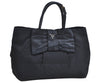 Authentic PRADA Ribbon Nylon Tessuto Leather Tote Hand Bag Purse Black K8438