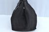 Authentic PRADA Ribbon Nylon Tessuto Leather Tote Hand Bag Purse Black K8438
