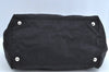 Authentic PRADA Ribbon Nylon Tessuto Leather Tote Hand Bag Purse Black K8438