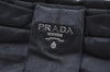 Authentic PRADA Ribbon Nylon Tessuto Leather Tote Hand Bag Purse Black K8438