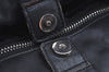 Authentic PRADA Ribbon Nylon Tessuto Leather Tote Hand Bag Purse Black K8438
