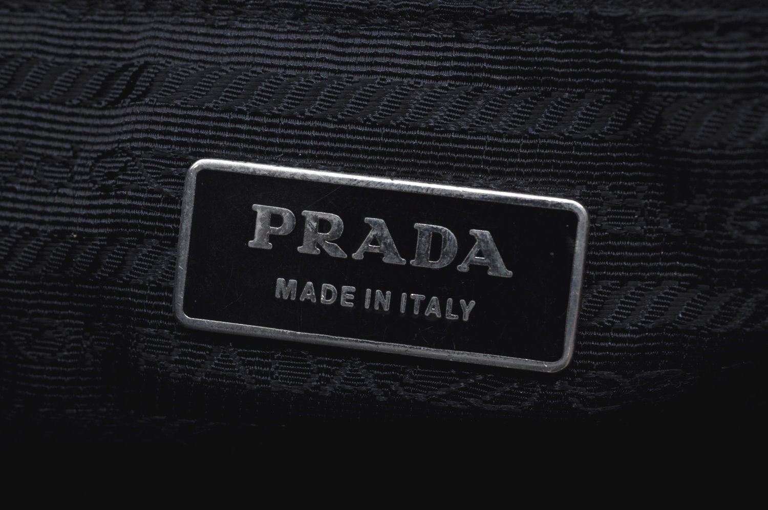 Authentic PRADA Ribbon Nylon Tessuto Leather Tote Hand Bag Purse Black K8438