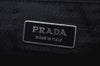 Authentic PRADA Ribbon Nylon Tessuto Leather Tote Hand Bag Purse Black K8438