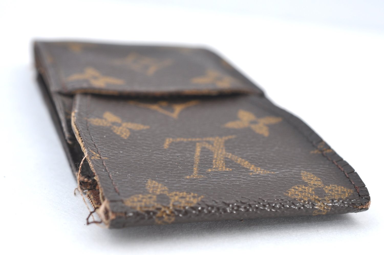 Authentic Louis Vuitton Monogram Cigarette Case Key Case Brown 3Set Junk K8439