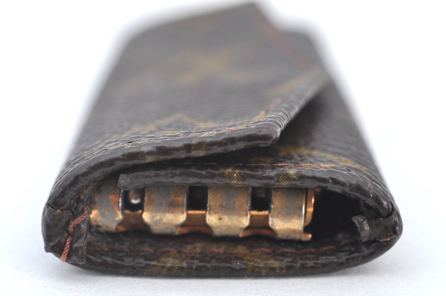 Authentic Louis Vuitton Monogram Cigarette Case Key Case Brown 3Set Junk K8439