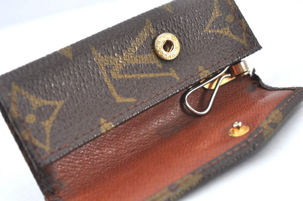 Authentic Louis Vuitton Monogram Cigarette Case Key Case Brown 3Set Junk K8439