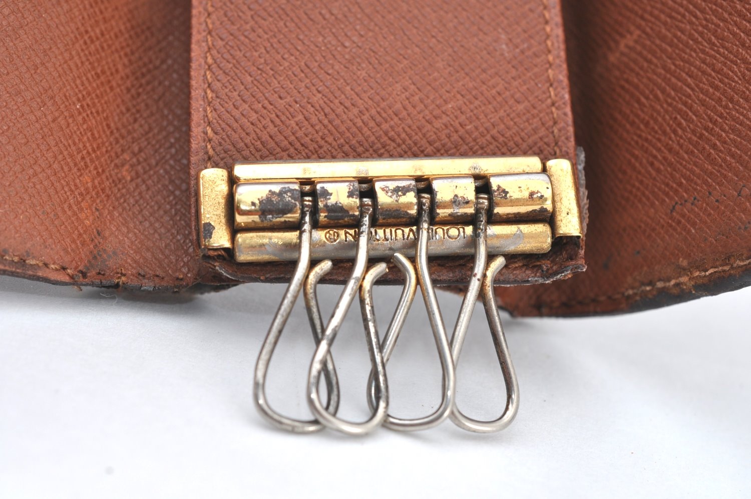 Authentic Louis Vuitton Monogram Cigarette Case Key Case Brown 3Set Junk K8439