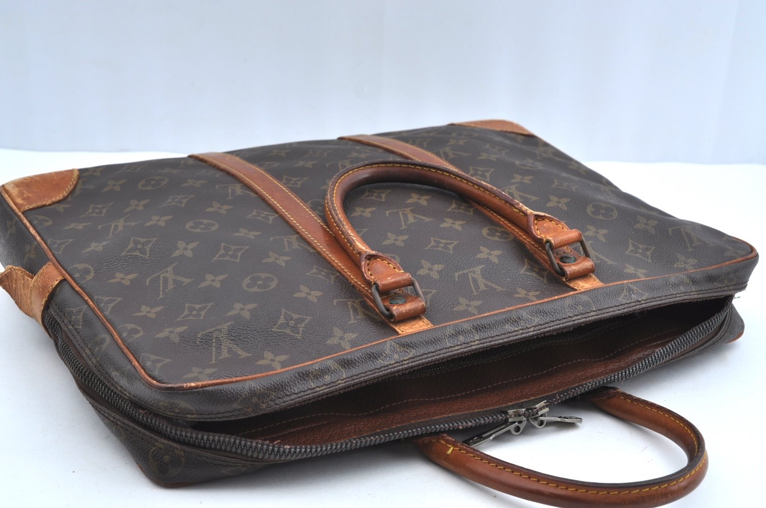 Auth Louis Vuitton Monogram Porte Documents Voyage M53361 Briefcase Junk K8440