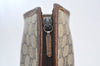 Authentic GUCCI GG Plus Clutch Hand Bag Purse PVC Leather Brown K8445