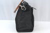 Authentic GUCCI Bamboo 2Way Shoulder Hand Bag Purse Nylon Leather Black K8446