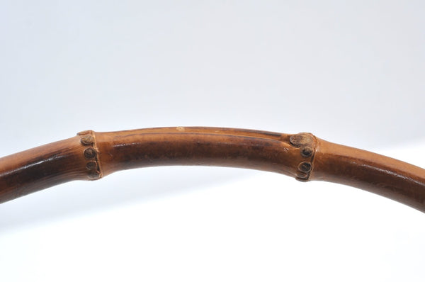 Authentic GUCCI Bamboo 2Way Shoulder Hand Bag Purse Nylon Leather Black K8446