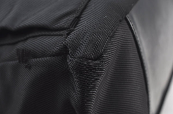 Authentic GUCCI Bamboo 2Way Shoulder Hand Bag Purse Nylon Leather Black K8446