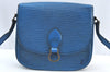 Auth Louis Vuitton Epi Saint Cloud GM Shoulder Cross Body Bag M52195 Blue K8448