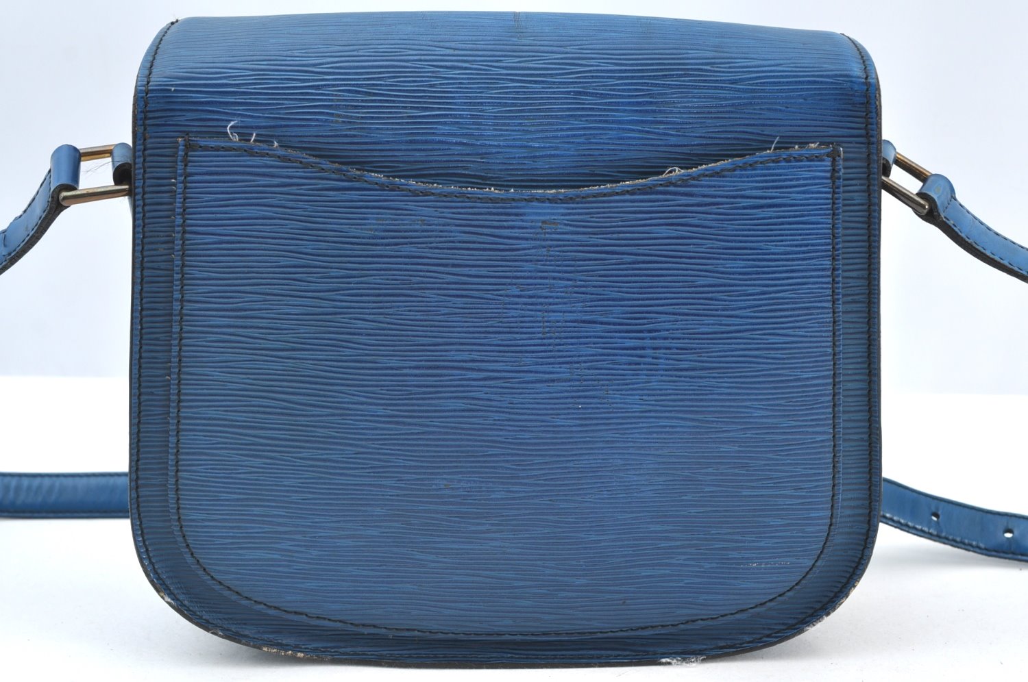 Auth Louis Vuitton Epi Saint Cloud GM Shoulder Cross Body Bag M52195 Blue K8448