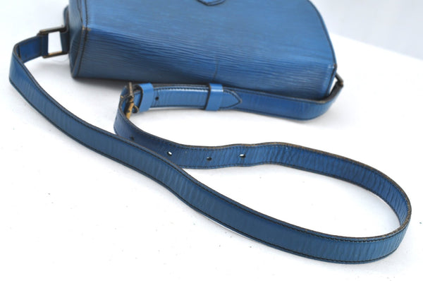 Auth Louis Vuitton Epi Saint Cloud GM Shoulder Cross Body Bag M52195 Blue K8448