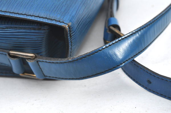 Auth Louis Vuitton Epi Saint Cloud GM Shoulder Cross Body Bag M52195 Blue K8448